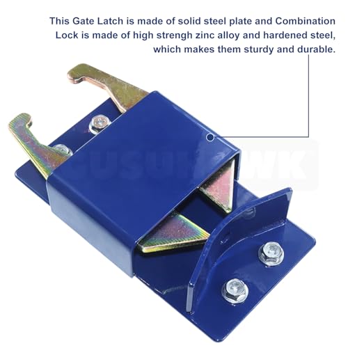 2 Pack 2 Way Farm Gate Latch for Metal Tube Gate 1-5/8" to 2" Diameter, Blue, Replaces S16100300 Two Way Gate Latch - color: 2x S16100300