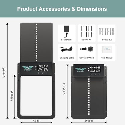Automatic Chicken Coop Door with Timer & Light Sensor, Solar Chicken Coop Door with Multiple Modes, Automatic Chicken Door with LCD Display