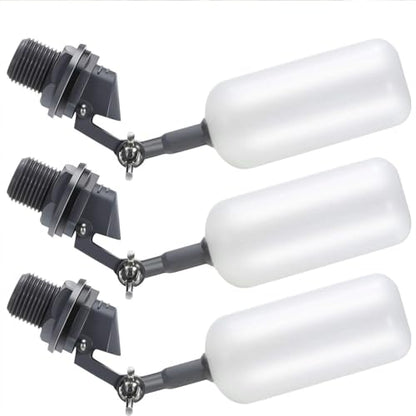 Blulu 3 Pack Float Valve, 1/2 Inch Automatic Pool Fill Float Ball Valve with Adjustable Arm for Ponds, Livestock Water Trough, Aquariums, Water Tank Level Control, Aquaculture(Dark Gray) - color: Dark Gray