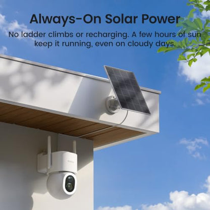 aosu SolarCam D1 Max 6-Cam Kit, 4K Solar Security Cameras Wireless Outdoor, 360° PTZ Auto Tracking & Vehicle Detection, Color Night Vision, No Subscription Required, 1TB Expandable Storage - style: 6-Cam Kit