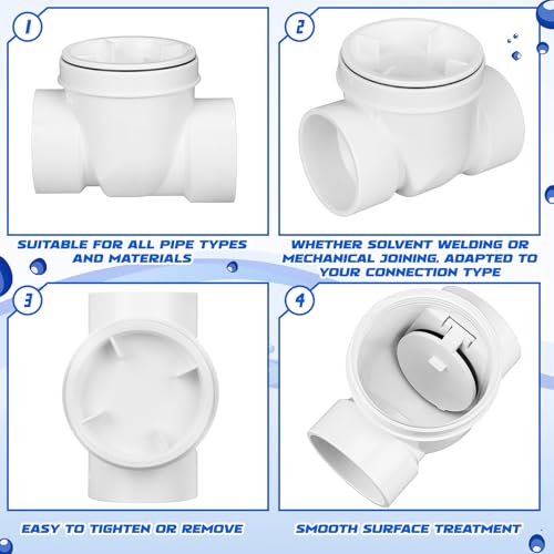Tondiamo 4 Inch Backwater Valve Drain Backflow Preventer Valve Prevent Sewage and Rainwater from Flowing Back(White PVC) - color: White PVC, size: 4 Inch