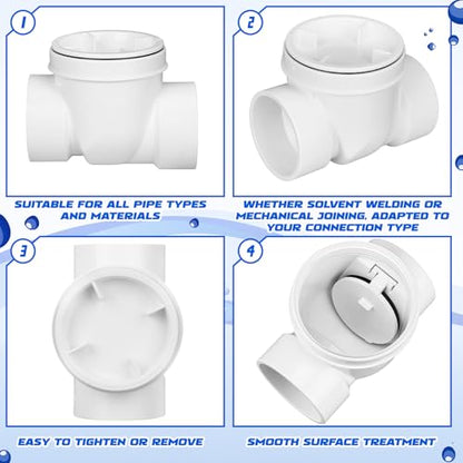 Tondiamo 4 Inch Backwater Valve Drain Backflow Preventer Valve Prevent Sewage and Rainwater from Flowing Back(White PVC) - color: White PVC, size: 4 Inch