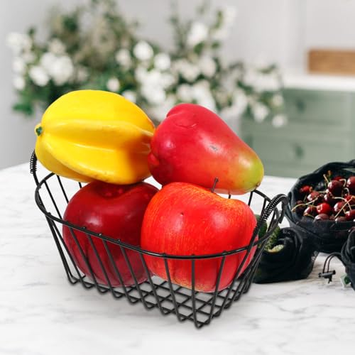 HEMOTON Iron Wire Fruit Basket Storage Basket for Pantry Metal Fruit Holder Kitchen Accessory