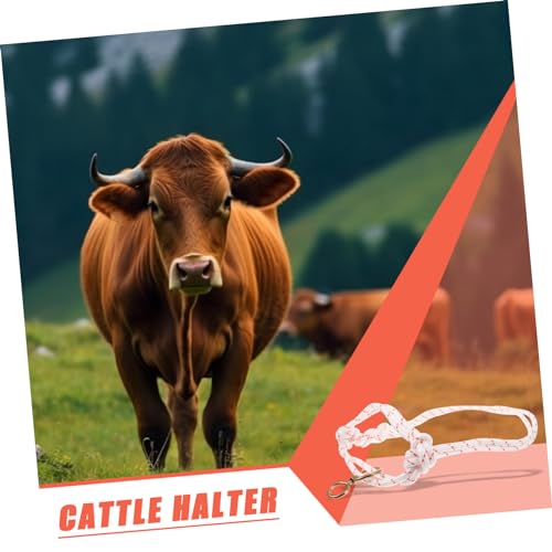 Rope Cattle Halter Leading Rope Handmade Braided Cattle Bridle Wear-Resistant Traction Adjustable Size for Livestock Handling