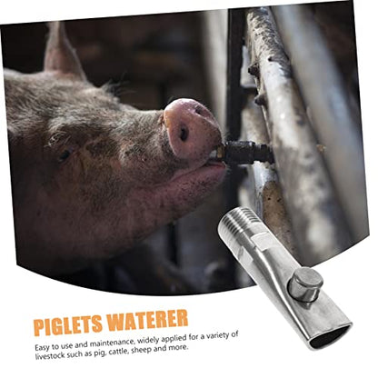 TOYANDONA 5pcs Automatic Pig Waterer Stainless Steel Livestock Feeder Nipple Drinkers for Piglets Farm Accessories Leak Water Supply Tool