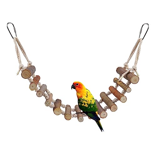 Naturals Rope Wooden Ladder Bird Swing for Parrots & Hamsters