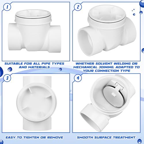 Tondiamo 6 Inch Backwater Valve Drain Backflow Preventer Valve Prevent Sewage and Rainwater from Flowing Back(White PVC) - color: White PVC, size: 6 Inch