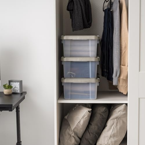IRIS USA 16 Qt Storage Bins with Gasket Seal Lid, 3 Pack - BPA-Free, Heavy Duty Moving Containers Tight Latch, Weather Proof Tote, WEATHERPRO - Clear/Chrome - size: 16 Qt. - 3 Pack