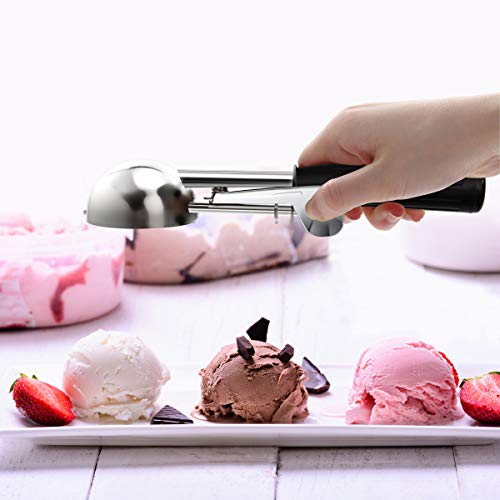 TOPKITCHEN Commercial-Grade Ice Cream Scoop 1 oz, 18/8 Stainless Steel Cookie Scoop with Plastic Handle, Portion Control Disher Scoop for Bakeries,Restaurants & Dessert Shops, #30, Black - size: 1 oz - Black