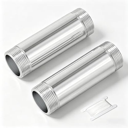 TAISHER 2PCS Stainless Steel Pipe Fittings, 1-1/4" NPT Male x 1-1/4" NPT Male Threaded, 6" Length Nipple Cast Pipe - size: 1-1/4" MNPT 2pcs