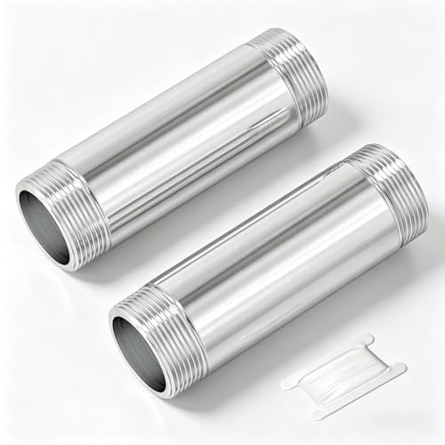TAISHER 2PCS Stainless Steel Pipe Fittings, 1-1/4" NPT Male x 1-1/4" NPT Male Threaded, 6" Length Nipple Cast Pipe - size: 1-1/4" MNPT 2pcs