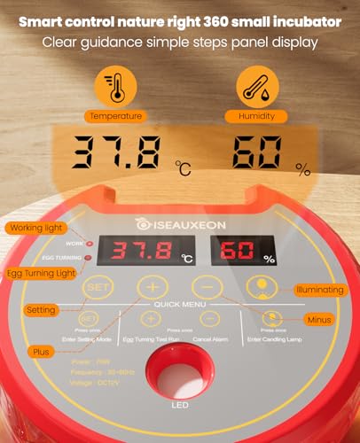 8-18 Chinken Incubators for Hatching Eggs with Automatic Egg Turning and Humidity Control Automatic Water Refill,Egg Candler Nature Right 360 Incubator Duck Quail Chick Turkey Hatching Incubator - size: 8