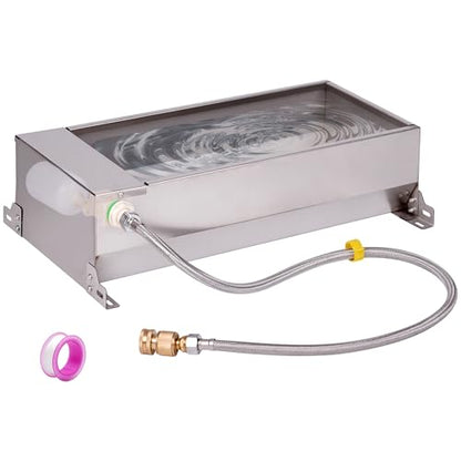 Automatic Livestock Water Trough Stainless Steel Animal Drinking Water Bowl Dispenser with Float Valve Kit Large Capacity Outdoor Animal Self Filling Horse Trough for Dog Horse Pig Cow Goat