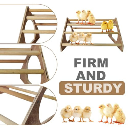 Chicken Perch with 7 Bars Wooden Chicken Roosting Bars with Side Holes Freestanding Roost Coop Accessories, Coop Accessories