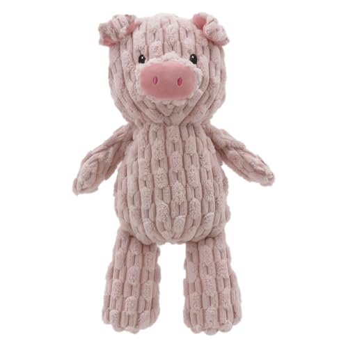 Linzy Plush Pig Dog Toy, Soft Squeaky Chew Toy for Small Medium Large Dogs, Pink, Interactive Pet Toy, 12 Inch