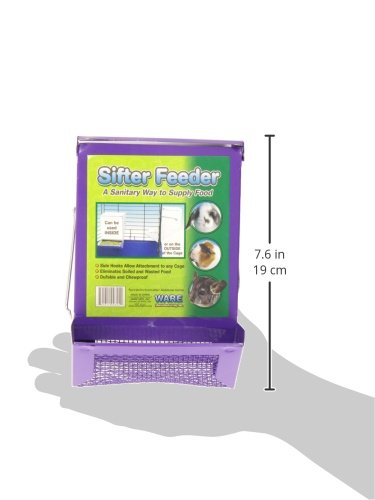 Ware Manufacturing 5-Inch Sifter Pet Feeder with Lid (Assorted Colors).