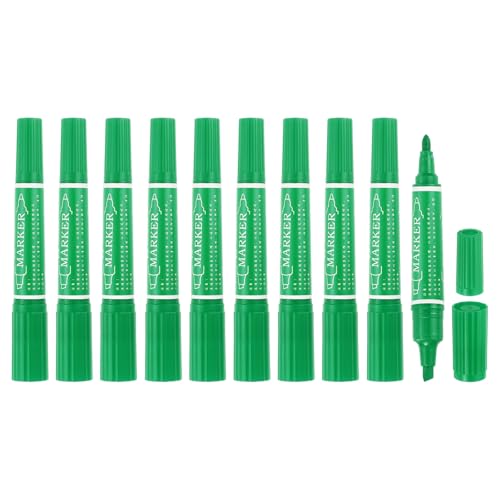MECCANIXITY 10 Pcs Art Marker Pen Double-Ended Colored Pen Dual Sketch Marker for Drawing Sketching Writing Journaling, Middle Green - color: Middle Green