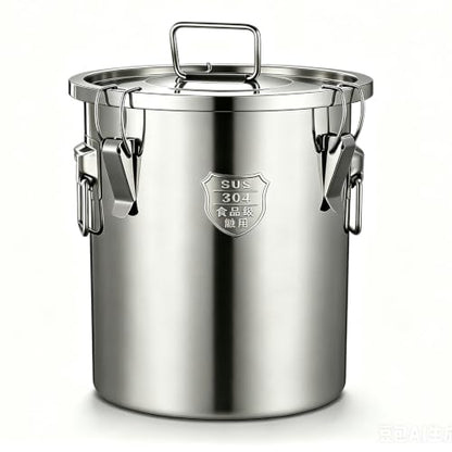 304 Stainless Steel Flour Canister, 9L/2.4Gal Airtight Metal Canisters with Lids, Stainless Steel Storage Containers for Kitchen Outdoor - size: Standard 9L/2.4gal