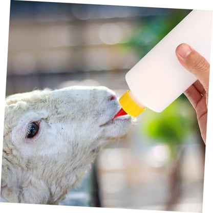 KESYOO 2Sets Animal Feeding Milk Bottles for Calves Goats Sheep Portable Farm Feeder with Replacement Nipples for Daily Use Essential Livestock Accessory