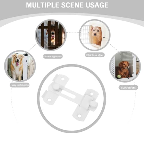 POPETPOP Stainless Steel Pet Heavy Duty Latch for Barn Door Shed and Wooden Fence Rustproof Design with Enhanced Strength for Secure Pet Enclosures Easy Installation