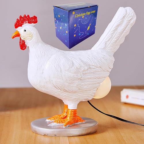 Chicken Egg lamp,3D Chicken Table lamp,Lifelike LED Egg lamp,Resin Chicken Egg Night Light with USB (Chicken Egg lamp)
