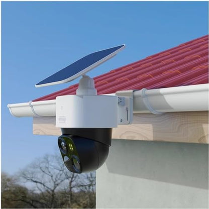 Stainless Steel Gutter Mount for Outdoor Security Camera and Solar Panel Gutter Mount Adjustable Bracket with 360° Rotation No Drill Installation with 1/4 Screw Thread