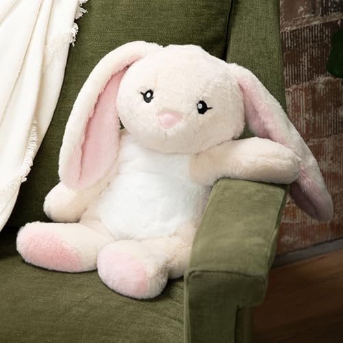 HUGIMALS Iggy the Bunny 20 Inch 4.5 lb Heavy Cute Sensory Weighted Comfort Plush | Large Unscented Washable Self Care Calming Stuffed Animal for Kids, Teens and Adults - color: Iggy the Bunny