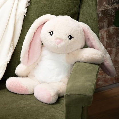 HUGIMALS Iggy the Bunny 20 Inch 4.5 lb Heavy Cute Sensory Weighted Comfort Plush | Large Unscented Washable Self Care Calming Stuffed Animal for Kids, Teens and Adults - color: Iggy the Bunny