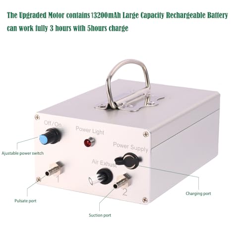 7L Goat Milking Machine,13200mAh Rechargeable Battery & Adjustable Suction Pulsation Vacuum Electric Milker,Portable Automatic Breast Pump with 2 Teat Cups Stainless Steel Bucket for Goats - size: 7L Goat Battery