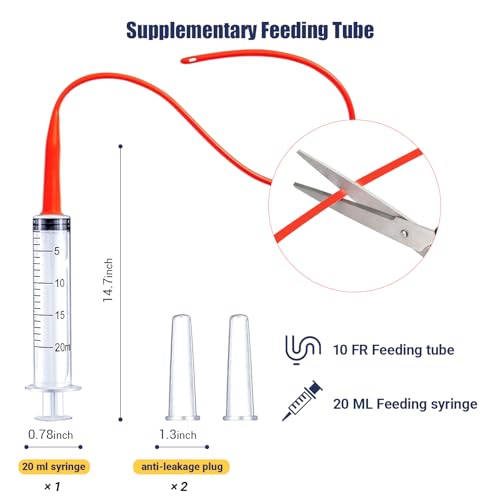 Kitten Bottle Feeding Kit, Pet Bottle, Silicone Nipples, 10 FR Feeding Tube, Pet Pill Shooter, Aspirator Bulb, Small Animal Feeding Supplies, for Tiny Animal, Kitten, Puppy, Rabbit, Squirrels