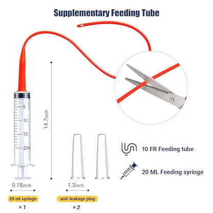 Kitten Bottle Feeding Kit, Pet Bottle, Silicone Nipples, 10 FR Feeding Tube, Pet Pill Shooter, Aspirator Bulb, Small Animal Feeding Supplies, for Tiny Animal, Kitten, Puppy, Rabbit, Squirrels