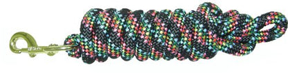Hamilton Poly Horse Lead Rope with Bolt Snap, 10' Long x 5/8" Thick, Black Confetti Pattern, Barn Horse Tack for Daily Use - color: Black Confetti