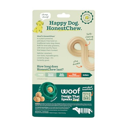 WOOF HonestChew Dog Toy Infinity - Durable Dog Chews - Made with Plant-Based Ingredients - Splinter-Resistant - Great for German Shepherds and Pit Bulls - Large - size: Large