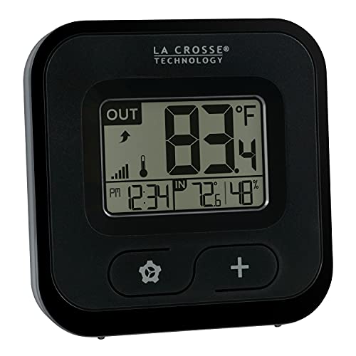 La Crosse Technology 308-147 Wireless Compact Digital Thermometer with Humidity, Black