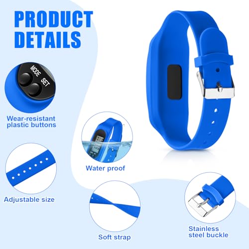 Geyoga Pedometer for Walking Steps and Miles Pedometer Watch Silicone Steps Tracker Running Bracelet Ankle Step Counter for Calorie Burning and Step Counting - color: Cool Neutral Multi
