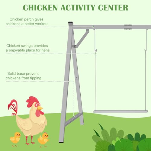 Chicken Roosting Bars Chicken Perch with 2 Swings, Chicken Roost Activity Play for Coop Accessories, Farm Enrichment Toys for Poultry Hens Healthy and Happy