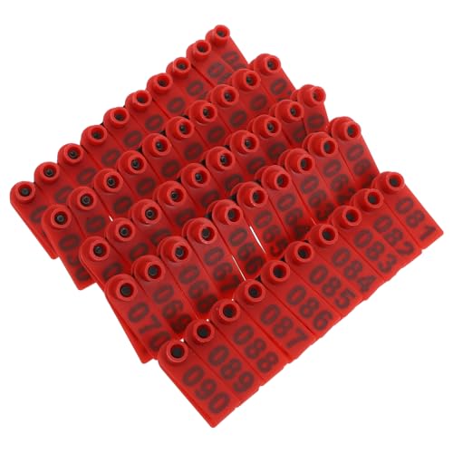100pcs Cattle Ear Tags for Livestock Identification Plastic Numbered Ear Tags for Sheep Calves Goats and Pigs Applicator