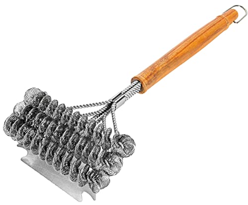 BBQ-AID Grill Brush for Outdoor Grill Bristle Free - 18" BBQ Brush for Grill Cleaning Kit - Safe BBQ Grill Cleaner Brush and Scraper - Stainless Grill Cleaning Brush for Any Grill, Grill Accessories - color: Bristle Free Brush