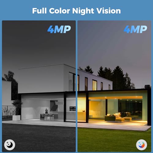 Hiseeu Security Cameras Wireless Outdoor, Solar Powered 3K 4MP Surveillance WiFi Cameras for Home Security Outside, PIR/AI Motion Detection, Waterproof, Color Night Vision, 2-Way Audio, Black - color: C90B-Black
