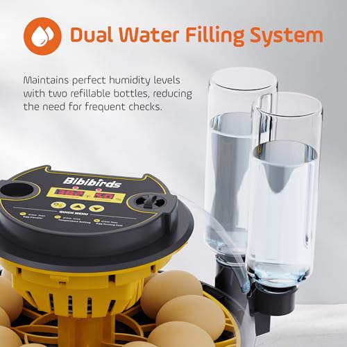 Incubators for Hatching Eggs with Automatic Egg Turning and Humidity DisplayTemperature Control Auto Water Fill Egg Candler 12Egg Hatch Chick Quail Duck Turkey Goose Parrot Bird Eggs