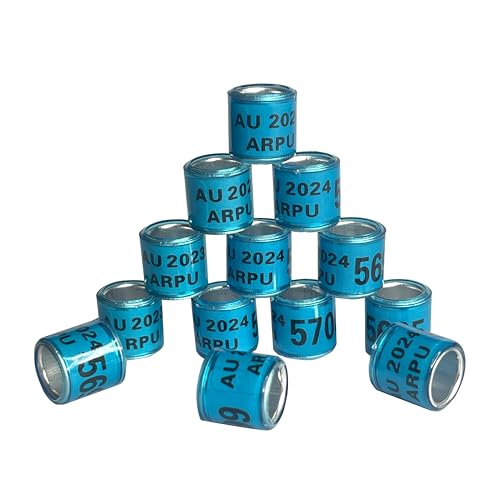 100Pcs Multicolor 8mm Aluminium Leg Rings for Poultry, 2026 AU Marked Bird Foot Rings with Words, Durable Chicken Leg Rings, Ideal for Chickens, Doves, Quail, Baby Birds, Durable and Reusable - color: blue