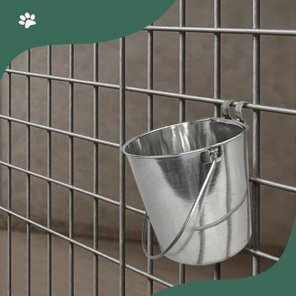 Advance Pet Products Heavy Stainless Steel with 2 Hook Bucket, 1 Quart Flat (Pack of 4) - size: 1 Quart (Pack of 4)