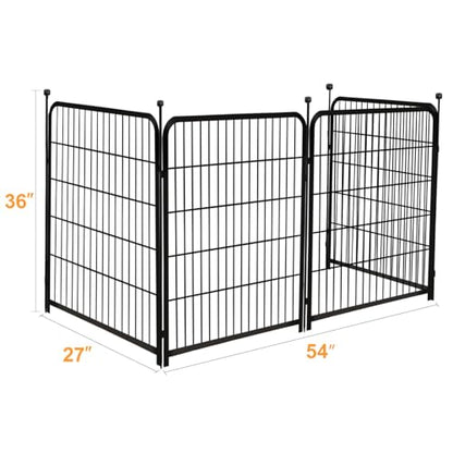 Getlay Garden Fencing 36 Inch High, 4 Panels Total 8.9 Ft(L) Dog Fence Outdoor for Yard, 4 One-Sided Plate, No Door, Anti Dig Fence Barrier, Dog Pen, Rabbit Fences, Garden Fences and Borders - size: 36''(H)-4panels-8.9ft(L) no gate