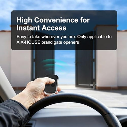 X X-HOUSE Gate Opener Remote Control Transmitter for X X-HOUSE & JUJIANG Automatic Swing Sliding Gate Openers with 100Ft Range, Replacement for JUJIANG Gate Opener Keychain Remote Security Kit - size: Gate Opener Remote Control