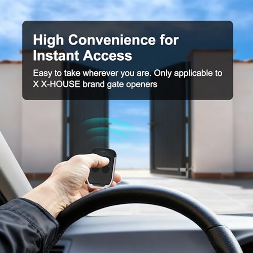 X X-HOUSE Gate Opener Remote Control Transmitter for X X-HOUSE & JUJIANG Automatic Swing Sliding Gate Openers with 100Ft Range, Replacement for JUJIANG Gate Opener Keychain Remote Security Kit - size: Gate Opener Remote Control