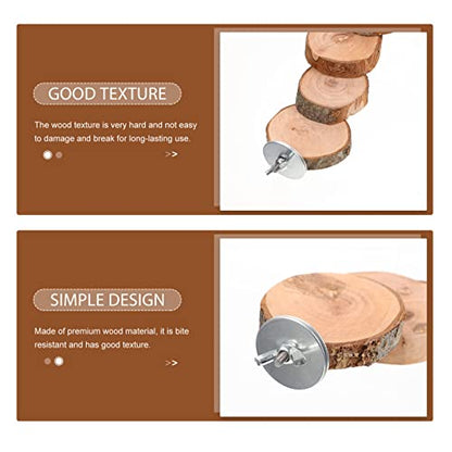 Kisangel Natural Wood Bird Ladder for Cage, Bendable Parrot Perch Bridge, Climbing Toy & Exercise Stand for Small Animals, Budgies, Parakeets, Cockatiels