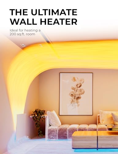 EconoHome Wall Mount Space Heater Panel - with Thermostat - 600 Watt Convection Heater - Ideal for 200 Sq Ft Room - 120V Electric Heater - Updated Model - color: White, size: 600Ws