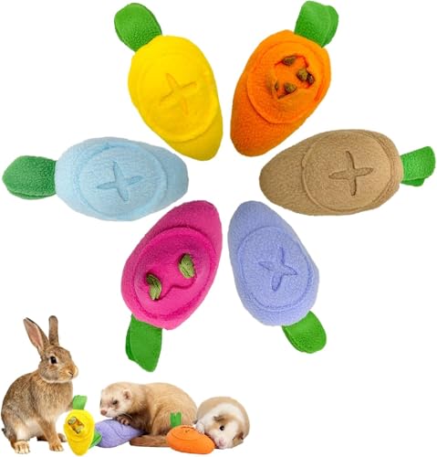 Rabbit Foraging Enrichment Toy Slow Feeder Food Hide Puzzle Toys Boredom Relief Olfactory Training for Small Animal Ferret Squirrel Guinea Pig (6pc) - size: 6pc