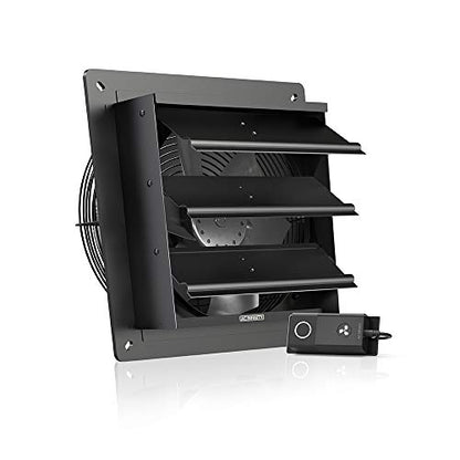 AC Infinity AIRLIFT S10, Shutter Exhaust Fan 10” with 10-Speed Controller, EC Motor - Wall Mount Ventilation and Cooling for Sheds, Attics, Workshops, and Greenhouses - style: 10-Inch, Speed Controller