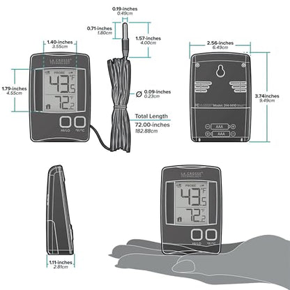 La Crosse Technology 314-1410 Battery Operated Digital Thermometer with Wired Probe